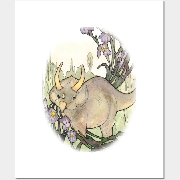 Endearing Triceratops Wall Art by UntidyVenus